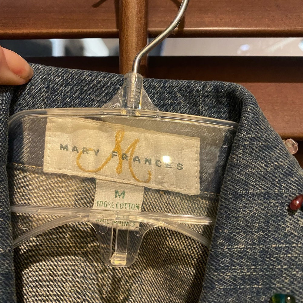 Mary Frances Blue Denim Jacket with Colorful Embellishments - Picture 4 of 9